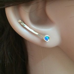 Gold Opal Ear Climber